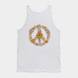 Peace Sign Floral For Plantlovers and Floral Lovers Tank Top